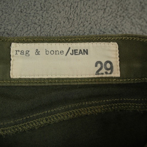 Rag & Bone Lariat Cargo Pants Women 31 Army Green Multi-Zip Skinny Biker Moto - Picture 6 of 12